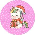 L754 luxe icing eenhoorn kerst 19cm eetbaar v slagroom kwark, Ophalen of Verzenden, Nieuw, Taarten, Versiering