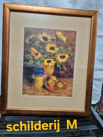 Schilderij  M --- poster zonnebloemen