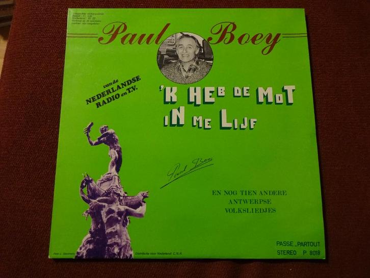 LP Paul Boey ‎ - 'k Heb De Mot In Me Lijf , P. 8018 Vinyl, Cd's en Dvd's, Vinyl | Nederlandstalig, Zo goed als nieuw, Levenslied of Smartlap