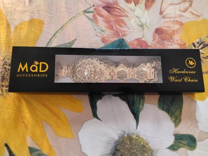 Gouden Tailleketting - Nieuw in doos!, Sieraden, Tassen en Uiterlijk, Armbanden, Nieuw, Overige materialen, Goud, Met kristal