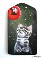 Have yourself a Tabby christmas, hand geschilderd op hout, Ophalen of Verzenden
