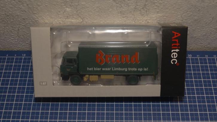 Artitec Daf kantelcabine B kofferopbouw Brand bier, Hobby en Vrije tijd, Modelauto's | 1:87, Nieuw, Bus of Vrachtwagen, Overige merken