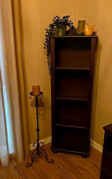 Donkerbruine Boekenkast 140 cm hoog met 3 legplanken
