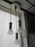 jaren 60 70 design Raak hanglamp 3 kapjes glas chroom retro, Gebruikt, Glas, Minder dan 50 cm, Jaren 60 70 space age design vintage retro 1960s 1970s
