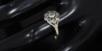 Rozet 14k gouden antieke dames ring 9 roos diamanten vintage, Sieraden, Tassen en Uiterlijk, Antieke sieraden, Ophalen of Verzenden