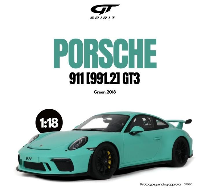 Pre order GT Spirit Porsche 911 GT3 green 2018, Hobby en Vrije tijd, Modelauto's | 1:18, Nieuw, Overige merken, Ophalen of Verzenden