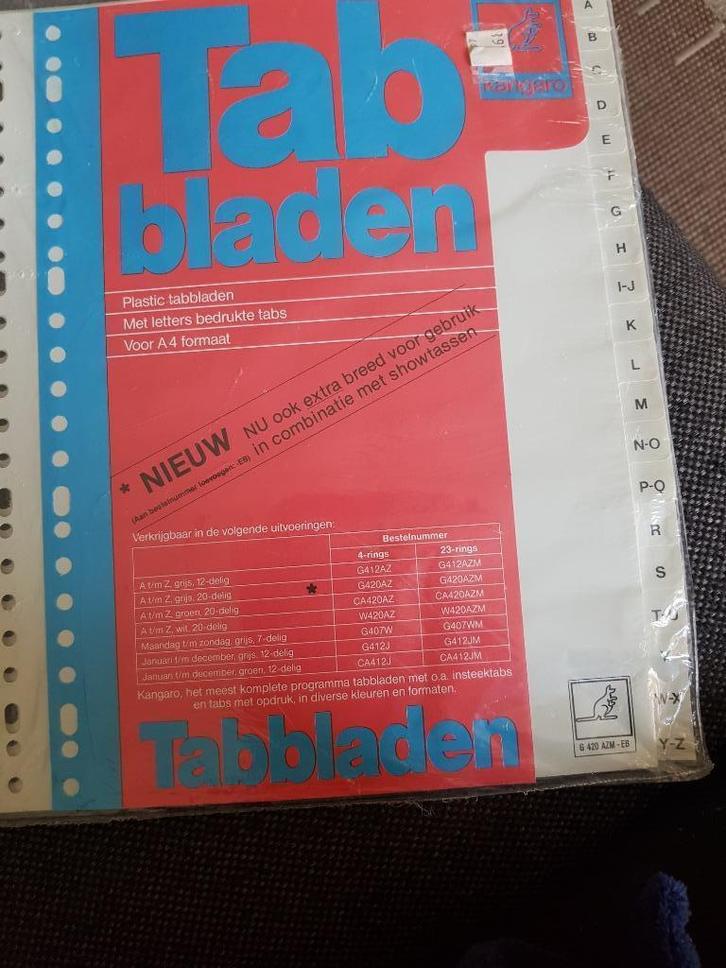 Pakje plastic tabbladen A4 ( nooit gebruikt), Diversen, Bureau-accessoires, Nieuw, Ophalen