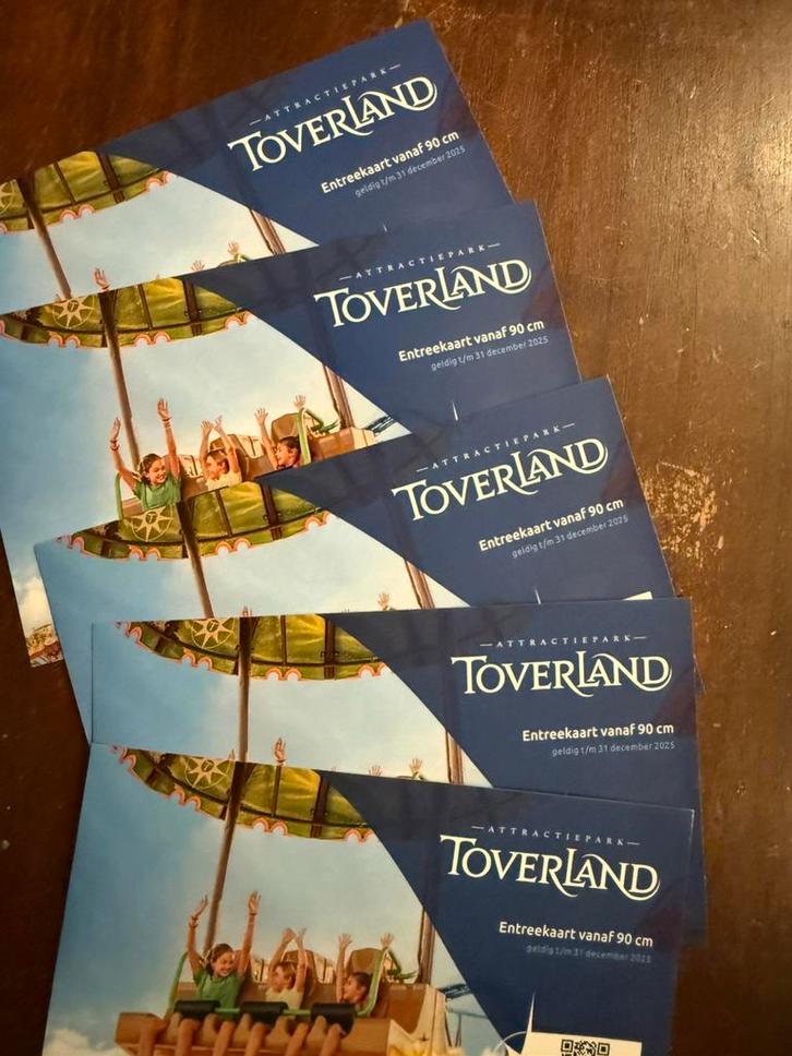 5 Toverland Toegangskaarten – geldig t/m 31 december 2025, Tickets en Kaartjes, Overige Tickets en Kaartjes, Drie personen of meer