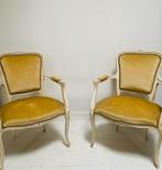 Set van twee Vintage antieke Louis XV stoelen fauteuils, Antiek en Kunst, Ophalen of Verzenden