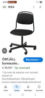 Orfjall ikea bureaustoel, Huis en Inrichting, Bureaustoelen, Ophalen, Zo goed als nieuw, Zwart