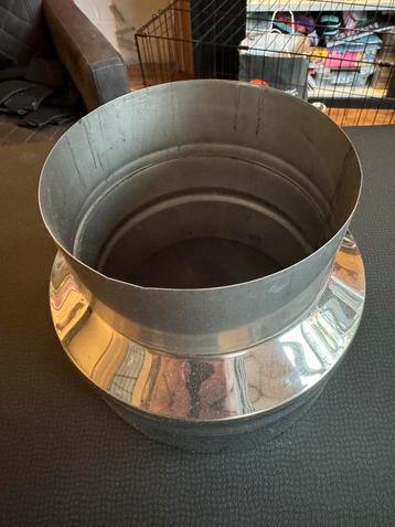 Kachelpijp verloopstuk enkelwandig