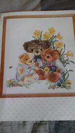 Borduurpatroon beren, met stof al iets geborduurd., Ophalen of Verzenden, Gebruikt, Handborduren, Patroon