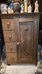 Oude grenen spekkast/meidenkast - vergrijsd, Huis en Inrichting, Ophalen