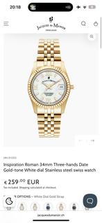 Jacques du manoir 34 mm horloge, Ophalen of Verzenden, Zo goed als nieuw, Staal, Overige merken