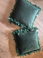 PTMD Groene velours Sierkussens met Veren, Ophalen of Verzenden, Zo goed als nieuw, Groen, Vierkant