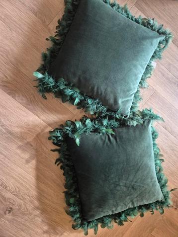 PTMD Groene velours Sierkussens met Veren  beschikbaar voor biedingen