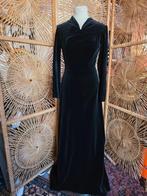 YatvaVintage: YV5290: Vintage 50s / 60s Velvet Maxi Dress, Maat 38/40 (M), Zwart, Ophalen of Verzenden, Vintage