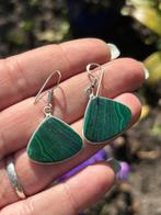 Malachiet Edelsteenoorbellen Handgemaakt, Sieraden, Tassen en Uiterlijk, Oorbellen, Overige materialen, Hangers, Nieuw, Ophalen of Verzenden