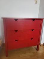 Ladekastje grenen rood geverfd, Ophalen, Gebruikt, 50 tot 100 cm, 3 of 4 laden