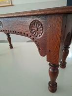 antiek eiken bedsteebankje bankje tafel salontafel brocante, Antiek en Kunst, Ophalen of Verzenden