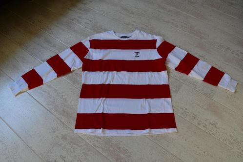 Stranger Society longsleeve rood/wit heren xs, Kleding | Heren, T-shirts, Zo goed als nieuw, Maat 46 (S) of kleiner, Rood, Ophalen of Verzenden