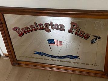 Vintage Bennington Pine Reclame/Bar Spiegel beschikbaar voor biedingen