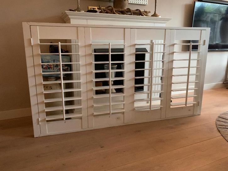 Houten shutters 4-luik 170 x 92cm, Huis en Inrichting, Stoffering | Gordijnen en Lamellen, Zo goed als nieuw, Minder dan 100 cm