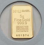5g Fijngoud 999.9 Bar - Hollandse Bank-Unie N.V., Postzegels en Munten, Ophalen of Verzenden