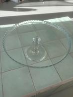 Nieuwe glazen taartschaal met geschubde rand, Ophalen, Nieuw
