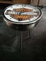Harley Davidson metalen bijzettafel met klok i.z.g.s, Ophalen, Gebruikt