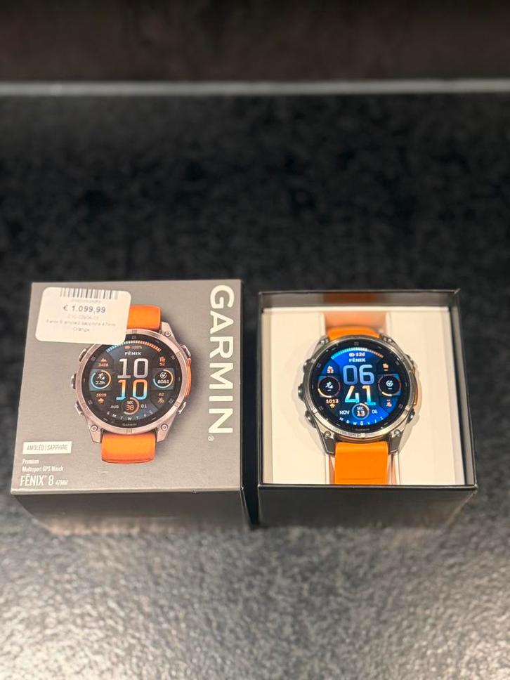 Garmin Fenix 8 | 47MM | Amoled Sapphire | ZGAN!, Sieraden, Tassen en Uiterlijk, Smartwatches, Zo goed als nieuw, Android, Zwart