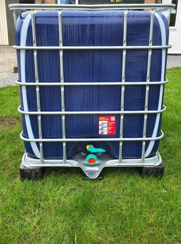 IBC container 1000 liter blauw anti-alg - gespoeld beschikbaar voor biedingen