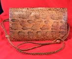 Vintage Slangen leren schouder tas, Sieraden, Tassen en Uiterlijk, Tassen | Schoudertassen, Ophalen of Verzenden, Gebruikt, Bruin
