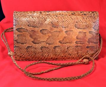 Vintage Slangen leren schouder tas beschikbaar voor biedingen