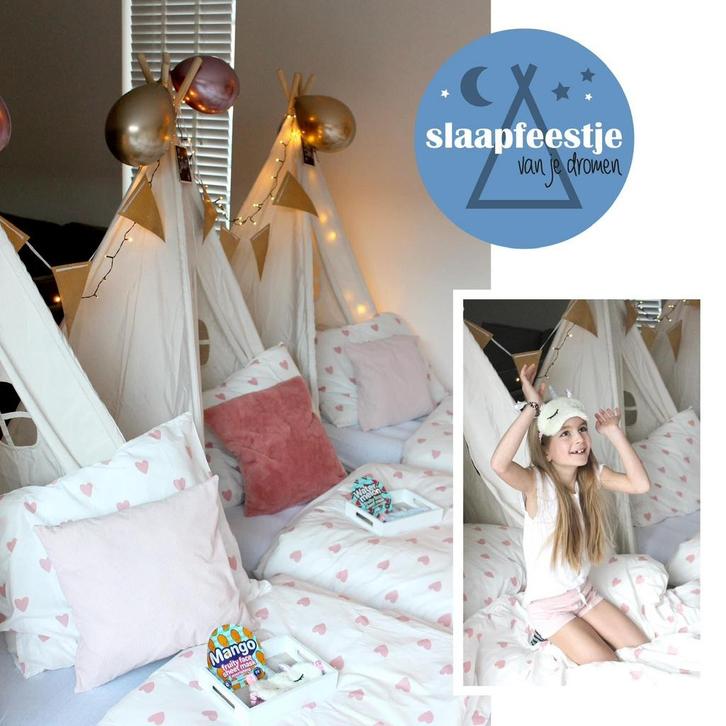 Kinderfeestje slaapfeestje tipifeestje tipitentjes te huur!, Hobby en Vrije tijd, Feestartikelen | Verhuur, Verjaardag, Ophalen