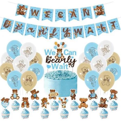 32-delige party decoratie set We can Bearly Wwit, Hobby en Vrije tijd, Feestartikelen, Nieuw, Versiering, Geboorte of Huwelijk