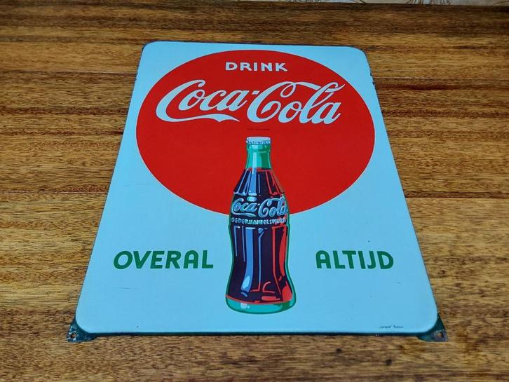 Coca Cola Emaille Reclamebord Bord Coca Cola, Verzamelen, Merken en Reclamevoorwerpen, Gebruikt, Reclamebord, Ophalen of Verzenden
