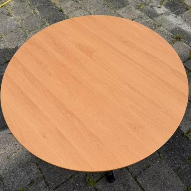 4x Ronde kantoor-/kantinetafels op wielen – Ø110 cm, Huis en Inrichting, Tafels | Eettafels, Zo goed als nieuw, 100 tot 150 cm