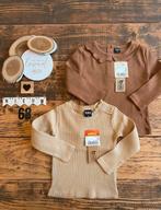 Baby girl 2x shirtje bruin beige wibra maat 68, Ophalen of Verzenden, Nieuw, Meisje, Shirtje of Longsleeve