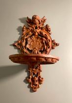 Antieke Gietijzeren Muurkandelaar-Engelfiguurtje(1885-1945), Antiek en Kunst, Ophalen of Verzenden