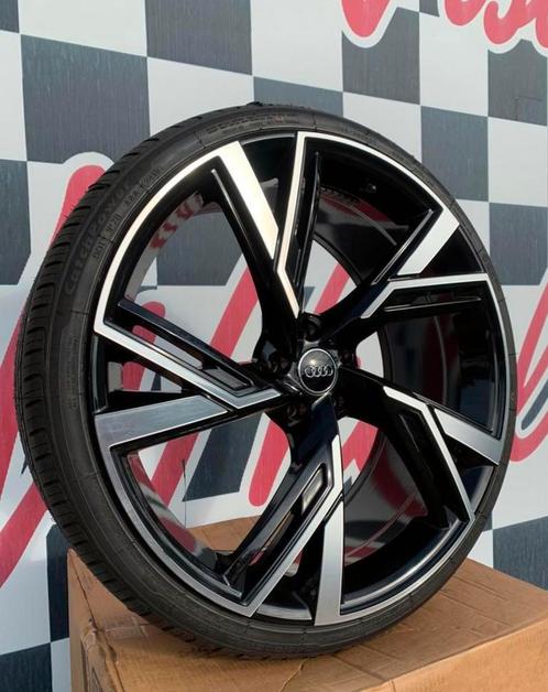 20 inch Audi RS velgen 5x112 A5 A6 A7 zwart A4 RS4 + band, Auto-onderdelen, Banden en Velgen, Banden en Velgen, Zomerbanden, 19 inch