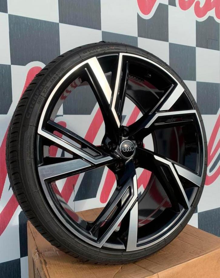 20 inch Audi RS velgen 5x112 A5 A6 A7 zwart A4 RS4 + band, Auto-onderdelen, Banden en Velgen, Banden en Velgen, Zomerbanden, 19 inch
