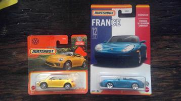 Matchbox Porsche 911 Cabrio en VW Beetle cabrio beschikbaar voor biedingen