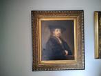 Portret van man met hoed 75cmbreed 85 cm hoog, Ophalen of Verzenden