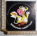 Vintage sticker Lekkerbek Rudolf Rund koe strip vlees, Verzamelen, Stickers, Overige typen, Ophalen of Verzenden, Zo goed als nieuw