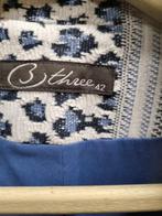 jasje dames blauw witte prent 3 three maat 42, Kleding | Dames, Overige Dameskleding, Ophalen of Verzenden, 'T Olde Gre-j, Info@toldegrej.nl