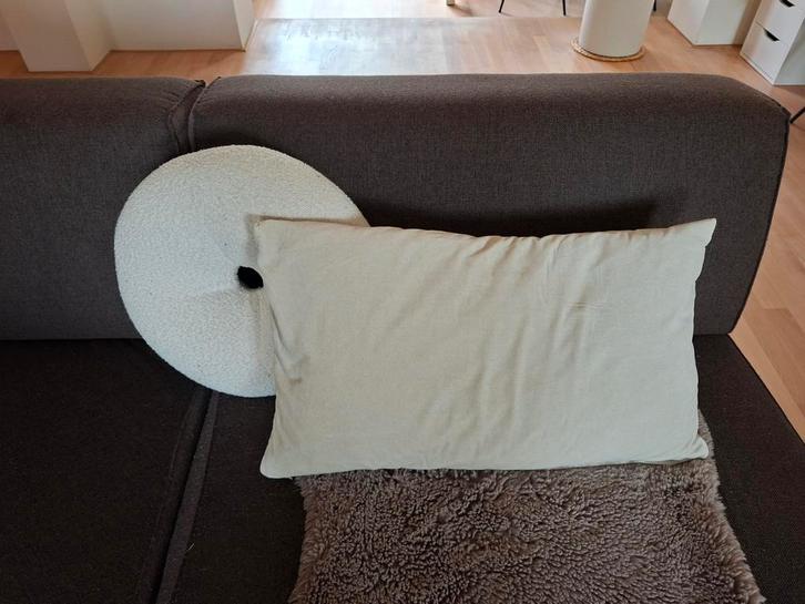 Kussenset: donut kussen + langwerpig kussen, Huis en Inrichting, Woonaccessoires | Kussens, Gebruikt, Wit, Overige vormen, Ophalen of Verzenden