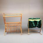 Rotan kranten tafeltje en krantenbak, Zweden 1960 (#353), Ophalen of Verzenden, Huis en Inrichting