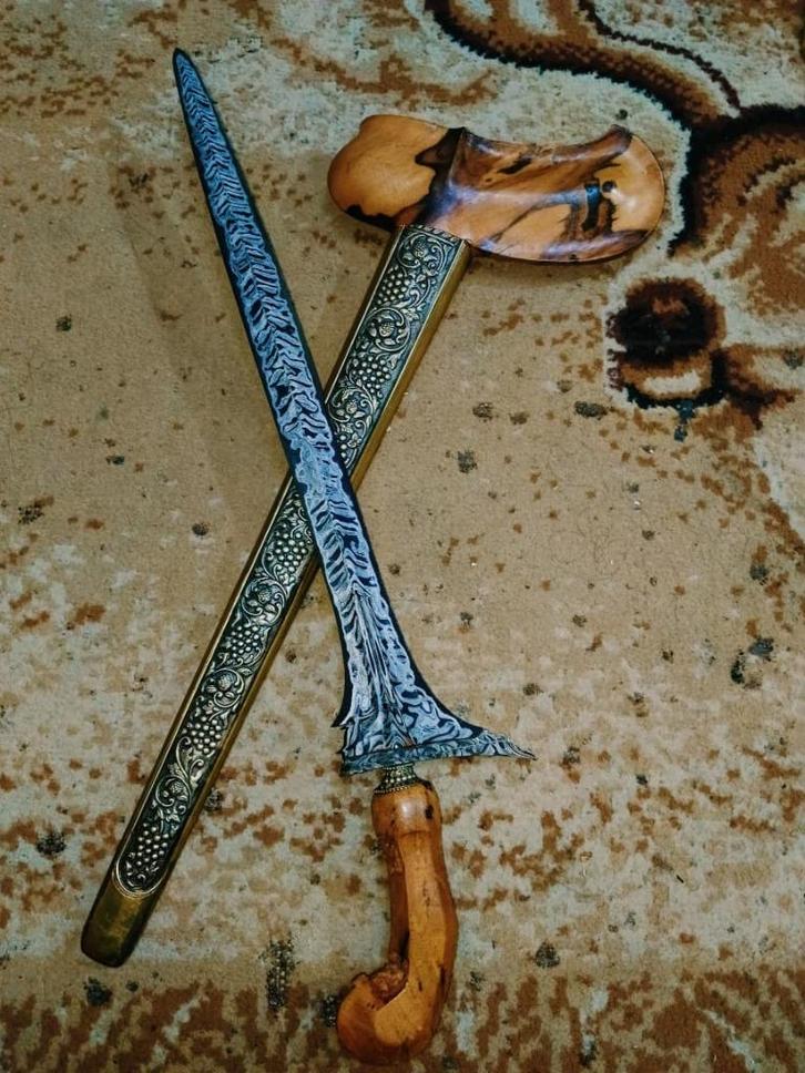 Antieke Keris Tumenggung Pamor Ron Pakis Timoho Hout SVE43, Antiek en Kunst, Kunst | Niet-Westerse kunst, Verzenden