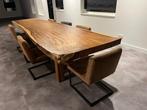 Boomstamtafel massief Suar - 400cm, Huis en Inrichting, Tafels | Eettafels, Ophalen, Gebruikt, 100 tot 150 cm, 200 cm of meer